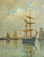 Boats in a Harbor (The Last Haren)